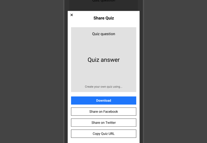 Share sheet wireframes