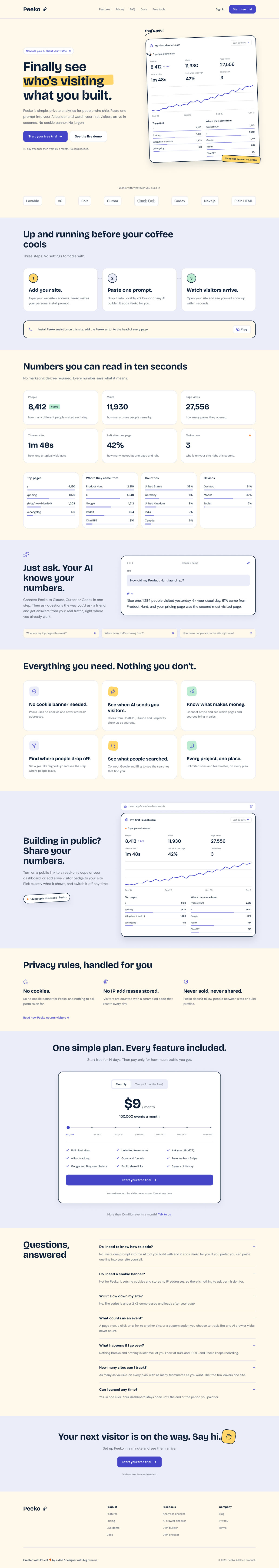 The full Sunny Side landing page Figma's Figma Agent designed for Peeko