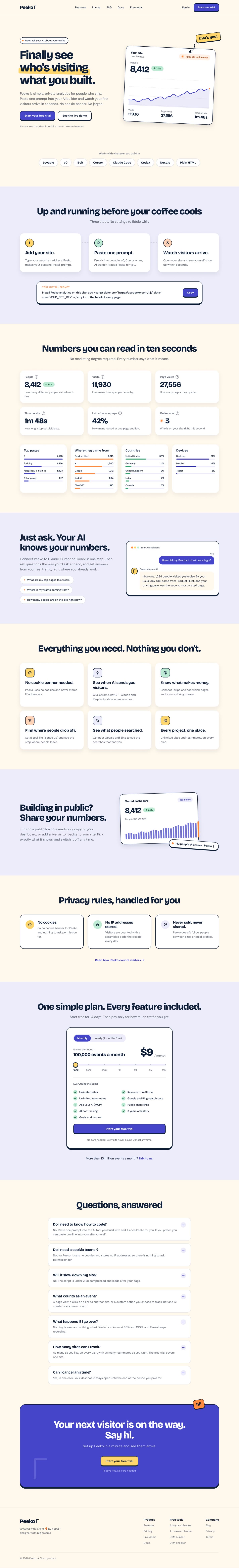 The full Sunny Side landing page the Figma MCP agent designed for Peeko